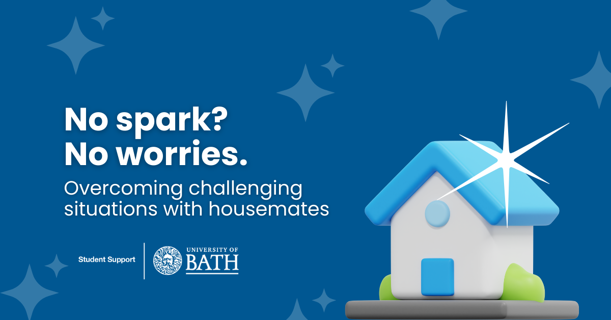 No Spark? No worries, A blog post image with a house and a spark for Bath University